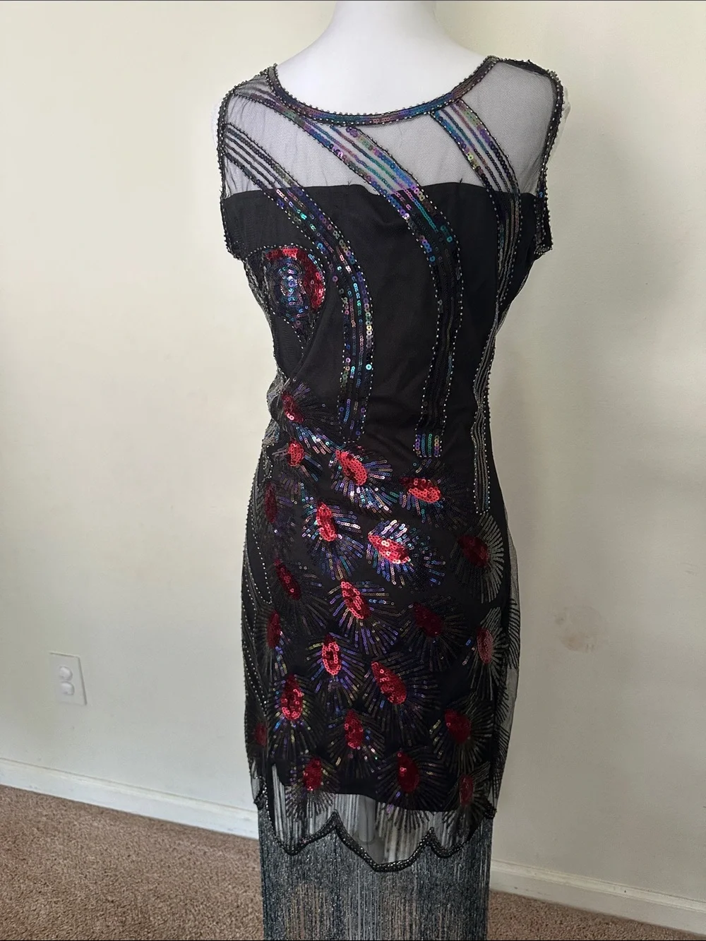 BABEYOND Coucoland 1920s
Peacock Flapper Dress for Women, M, Black, Multicolor - Picture 5 of 15